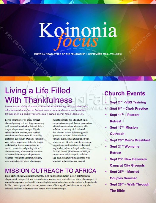 Fall Ministry Church Newsletter Template Thumbnail Showcase