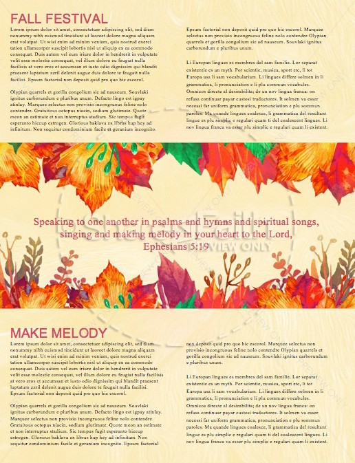 Fall Festival Autumn Leaves Church Newsletter Template | page 2