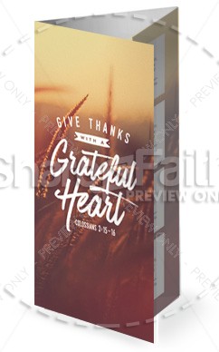 Give Thanks With A Grateful Heart Church Trifold Bulletin Thumbnail Showcase
