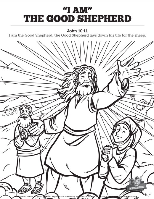 John 10 The Good Shepherd Sunday School Coloring Pages Thumbnail Showcase