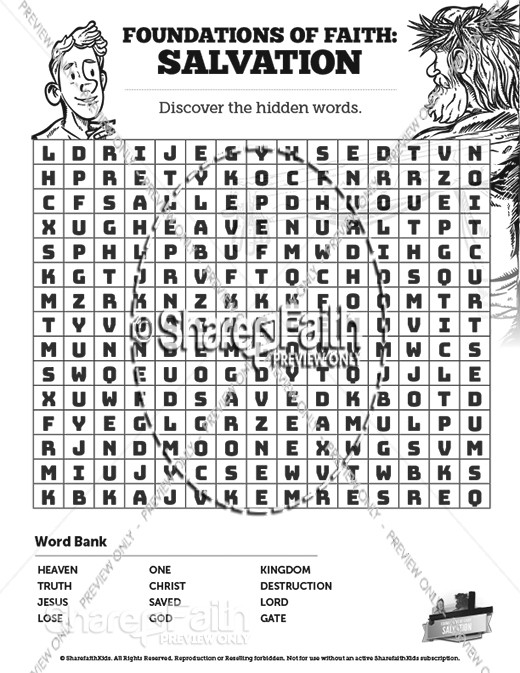 Matthew 7 Plan of Salvation Bible Word Search Puzzles