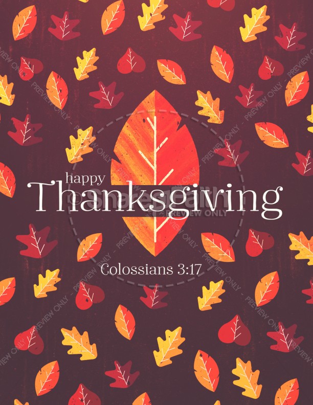 Thanksgiving Leaves Church Flyer Thumbnail Showcase