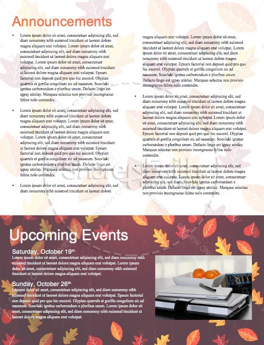 Thanksgiving Leaves Church Newsletter Template | page 4