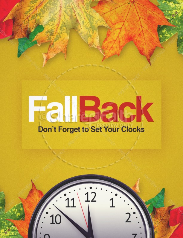 Fall Back Daylight Saving Time Church Flyer Thumbnail Showcase