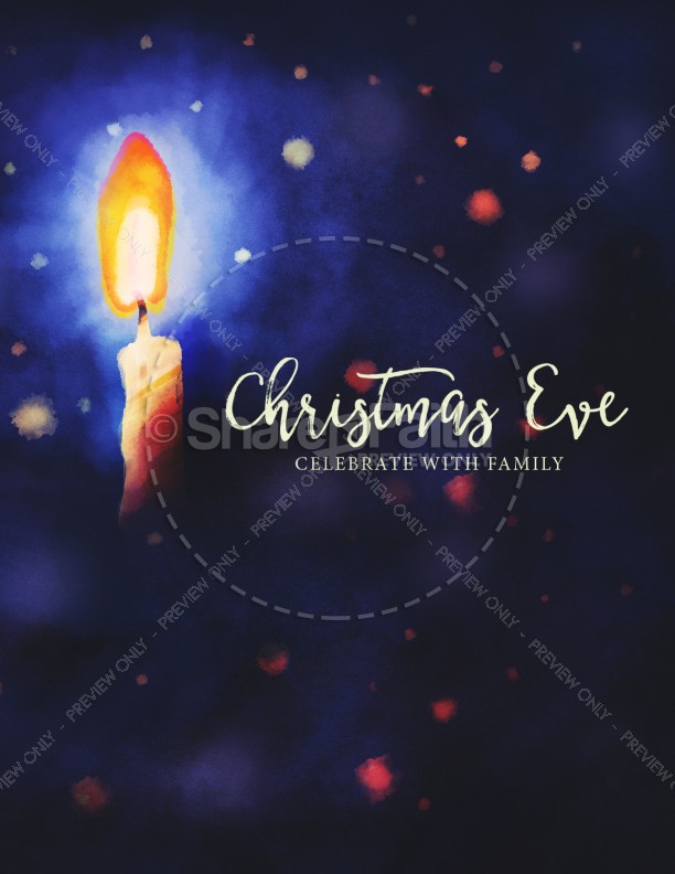Christmas Eve Service Candle Flyer Thumbnail Showcase