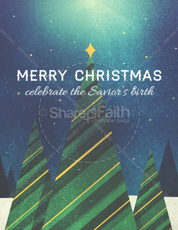 Merry Christmas Tree Church Flyer Thumbnail Showcase