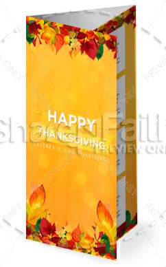 Happy Thanksgiving Blessings Church Trifold Bulletin Thumbnail Showcase