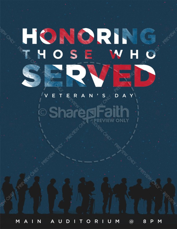 Veterans Day Honoring Those Who Served Church Flyer Thumbnail Showcase