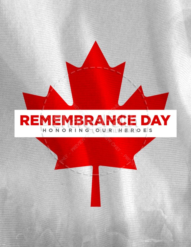 Remembrance Day Canada Flag Church Flyer Thumbnail Showcase