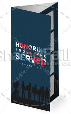 Veterans Day Honoring Those Who Served Church Trifold Bulletin Thumbnail Showcase