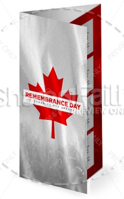 Remembrance Day Canada Flag Church Trifold Bulletin Thumbnail Showcase