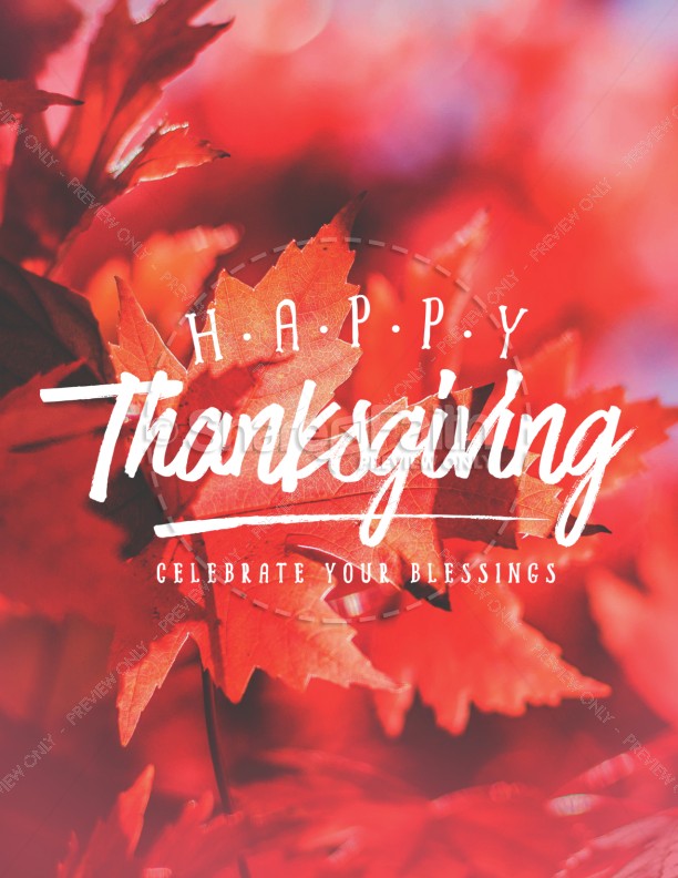 Happy Thanksgiving Wishes Church Flyer Thumbnail Showcase