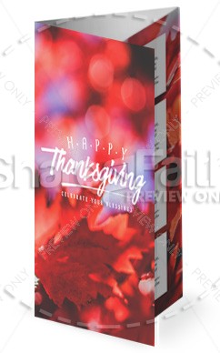 Happy Thanksgiving Wishes Church Trifold Bulletin Thumbnail Showcase