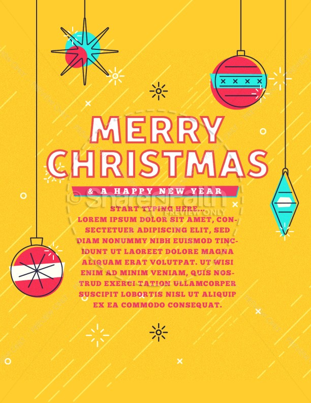 Merry Christmas Ornaments Church Flyer Thumbnail Showcase