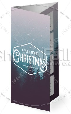 Christian Merry Christmas Church Trifold Bulletin Thumbnail Showcase