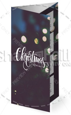 Christmas Tree Lights Church Trifold Bulletin Thumbnail Showcase