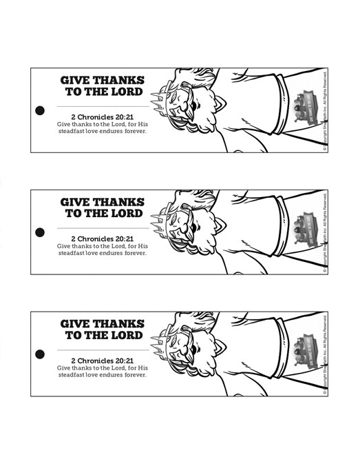 2 Chronicles 20 Give Thanks to the Lord Bible Bookmarks Thumbnail Showcase