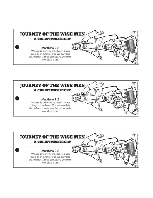 Matthew 2 Journey of the Wise Men: The Magi Christmas Story Bible Bookmark Thumbnail Showcase