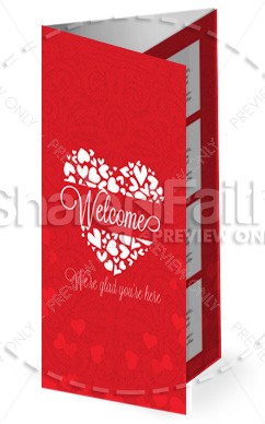 Happy Valentine's Day Love One Another Church Trifold Bulletin Thumbnail Showcase