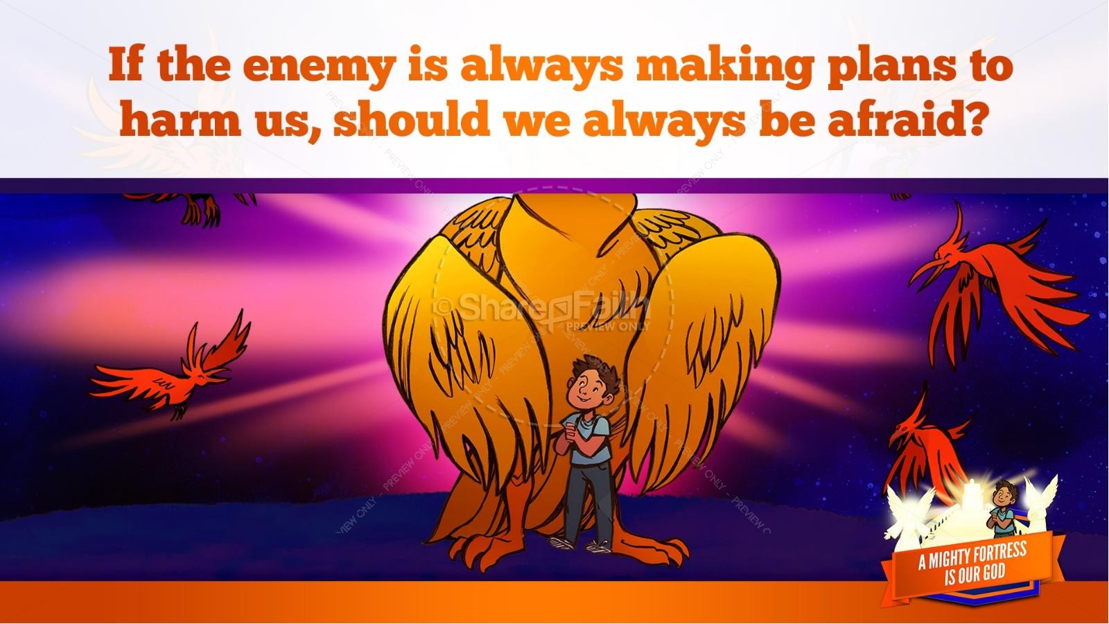 Psalm 91 A Mighty Fortress is our God Kids Bible Story | slide 17