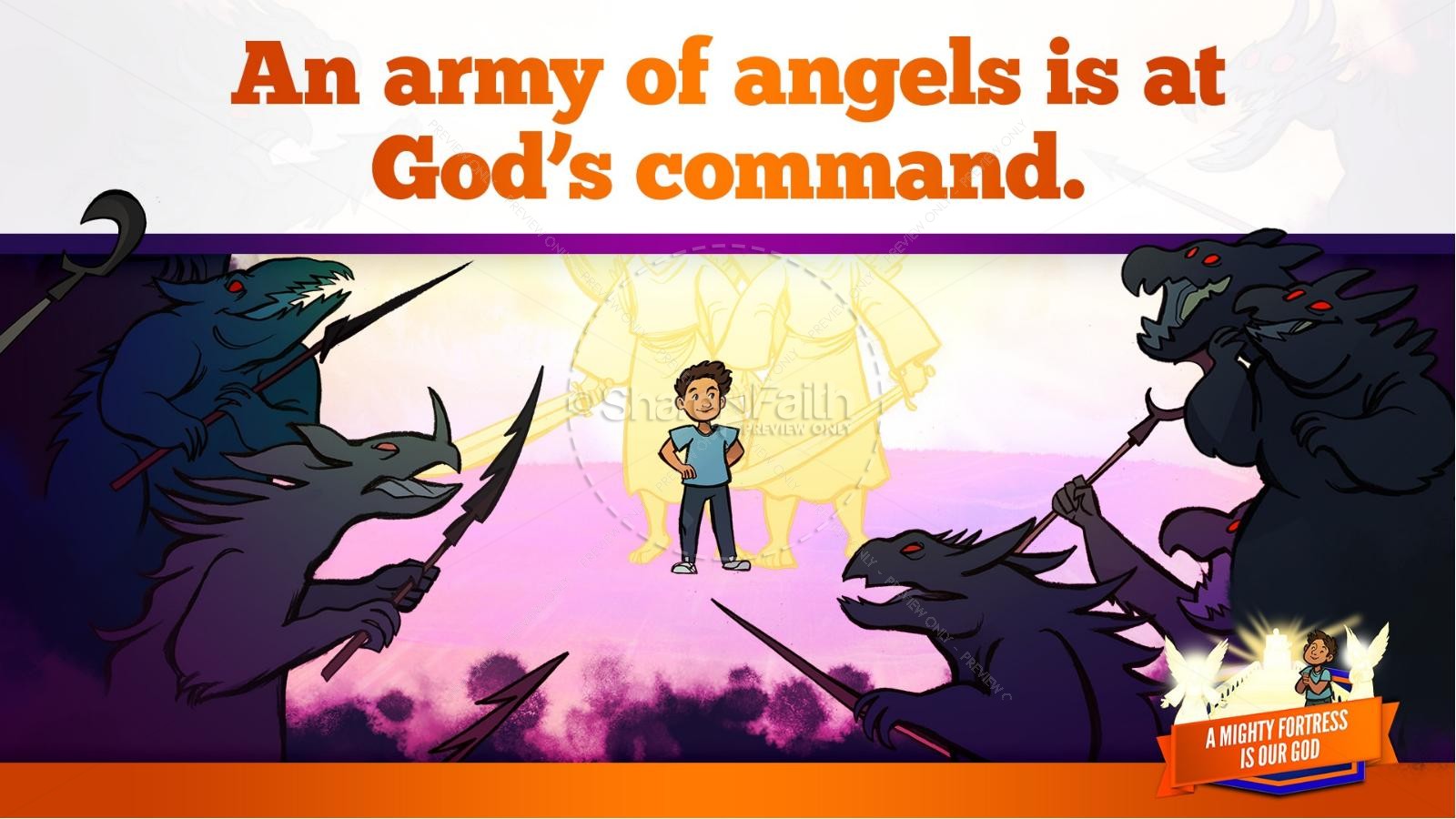 Psalm 91 A Mighty Fortress is our God Kids Bible Story | slide 28