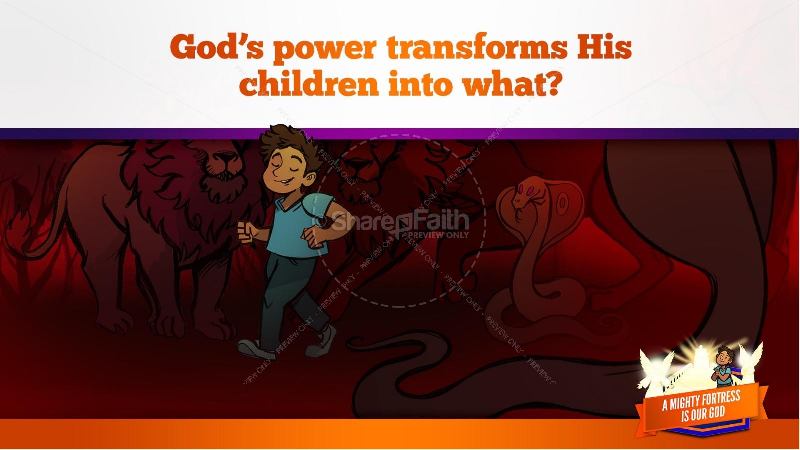 Psalm 91 A Mighty Fortress is our God Kids Bible Story | slide 31