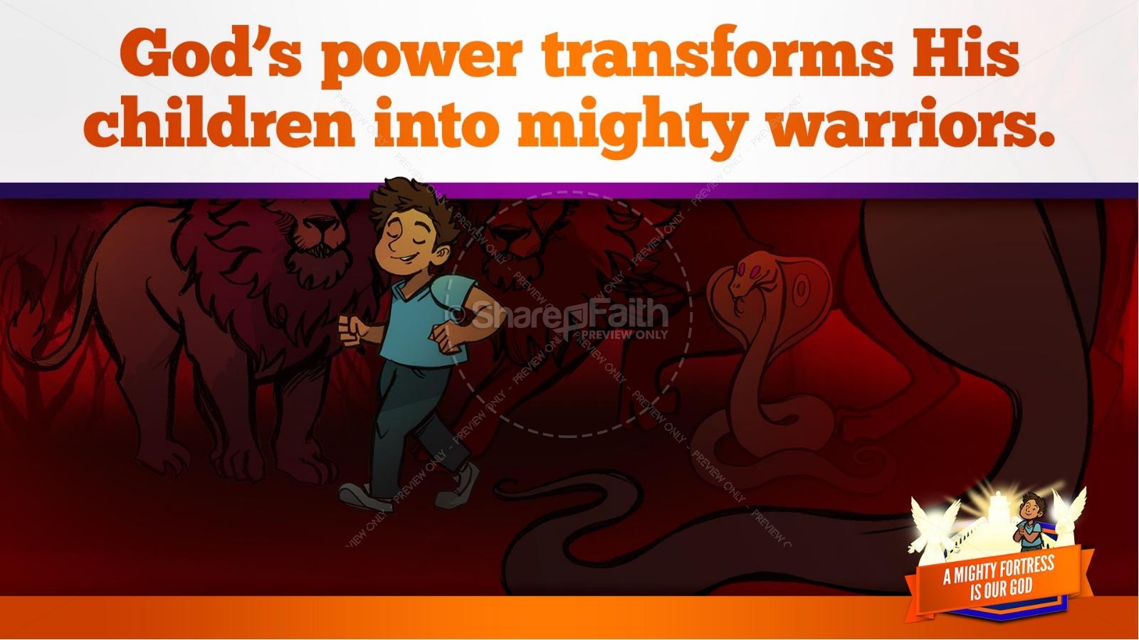 Psalm 91 A Mighty Fortress is our God Kids Bible Story | slide 32