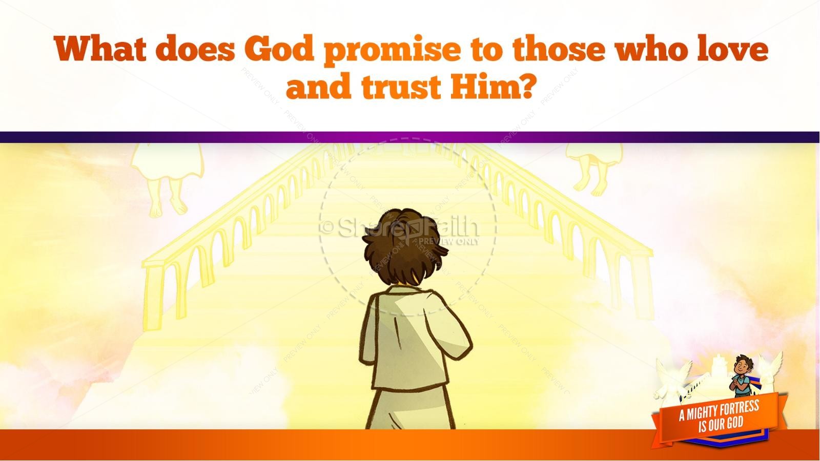 Psalm 91 A Mighty Fortress is our God Kids Bible Story | slide 35