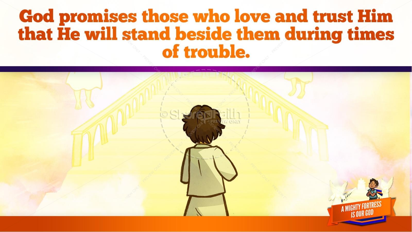 Psalm 91 A Mighty Fortress is our God Kids Bible Story | slide 36