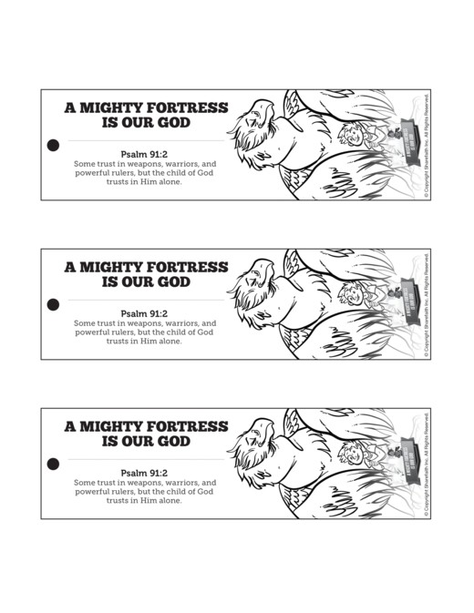 Psalm 91 A Mighty Fortress is our God Bible Bookmarks Thumbnail Showcase