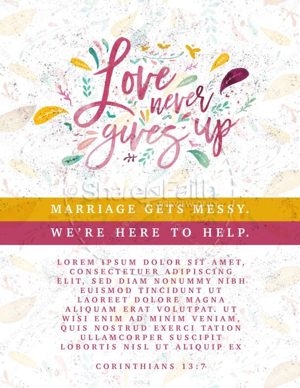 Love Never Gives Up Church Flyer Thumbnail Showcase