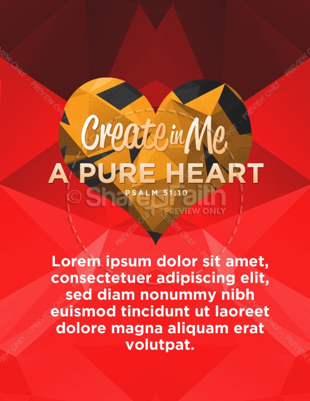 Create In Me A Pure Heart Church Flyer Thumbnail Showcase