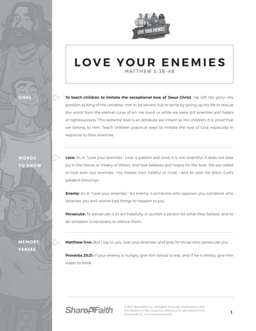 Matthew 5 Love Your Enemies Curriculum Thumbnail Showcase