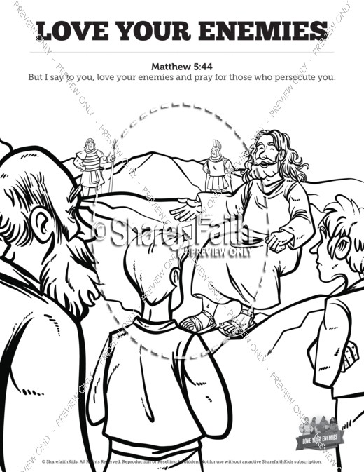 Matthew 5 Love Your Enemies Sunday School Coloring Pages