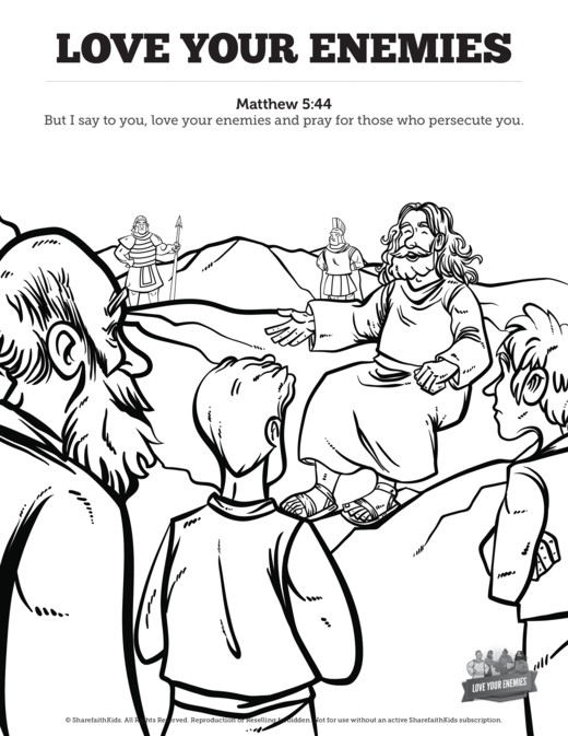 Matthew 5 Love Your Enemies Sunday School Coloring Pages Thumbnail Showcase