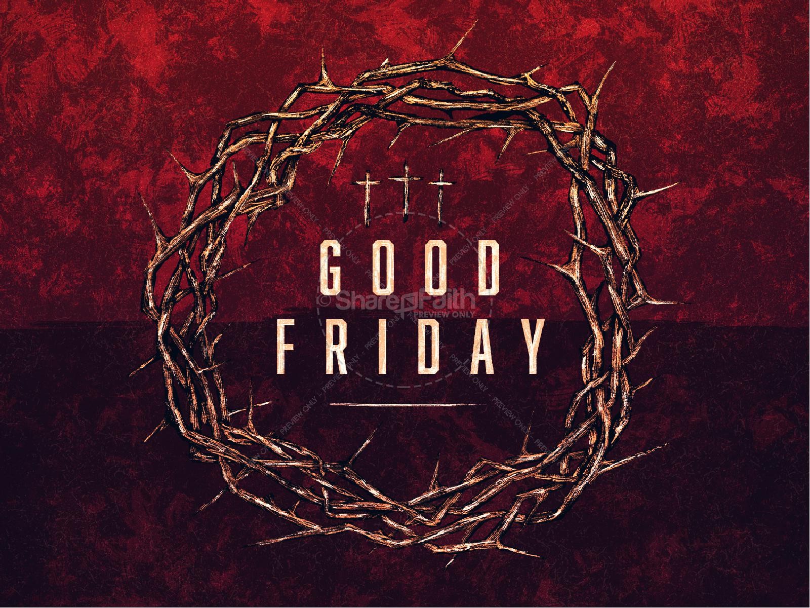 Good Friday Cross and Crown Church PowerPoint Thumbnail 1