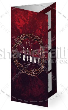 Good Friday Cross and Crown Church Trifold Bulletin Thumbnail Showcase