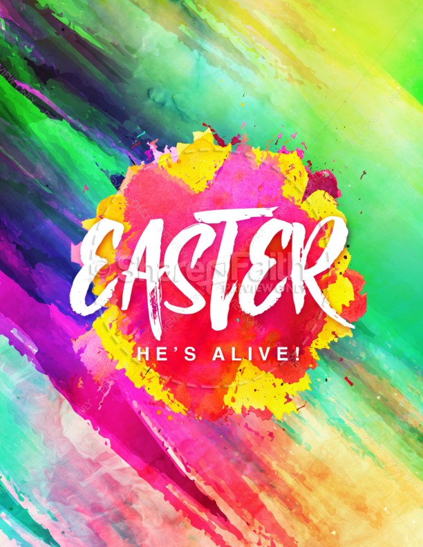 Easter Paint Splash Church Flyer Thumbnail Showcase