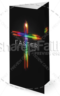 Easter Cross He Is Risen Trifold Bulletin Cover Thumbnail Showcase