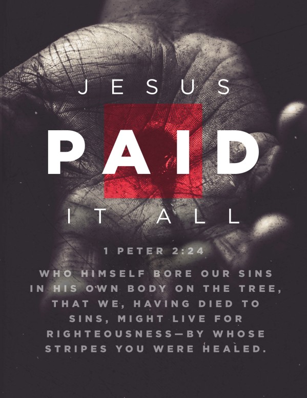 Jesus Paid It All Easter Church Flyer