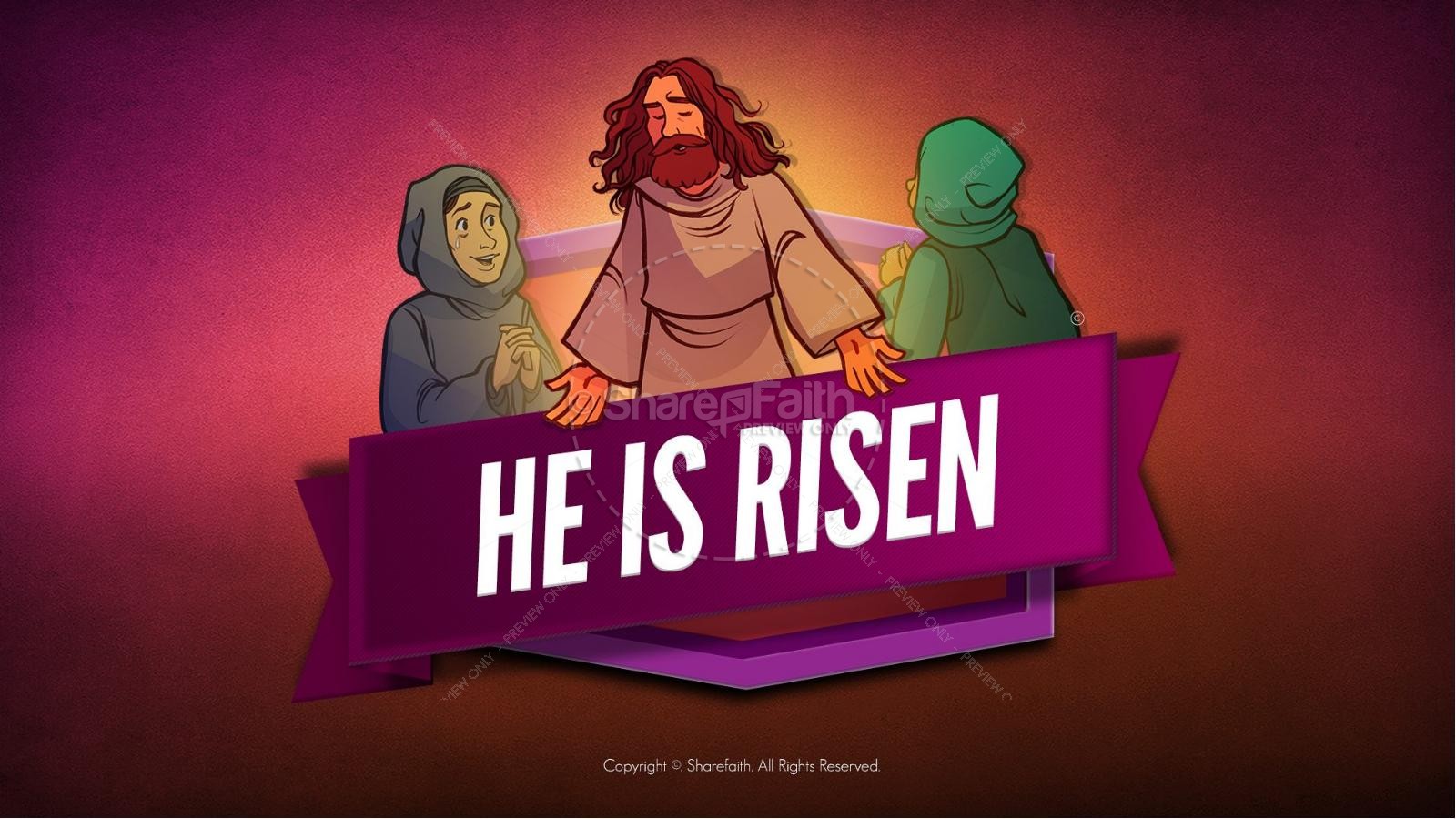 Matthew 28 He Is Risen Easter Kids Bible Lesson | slide 1