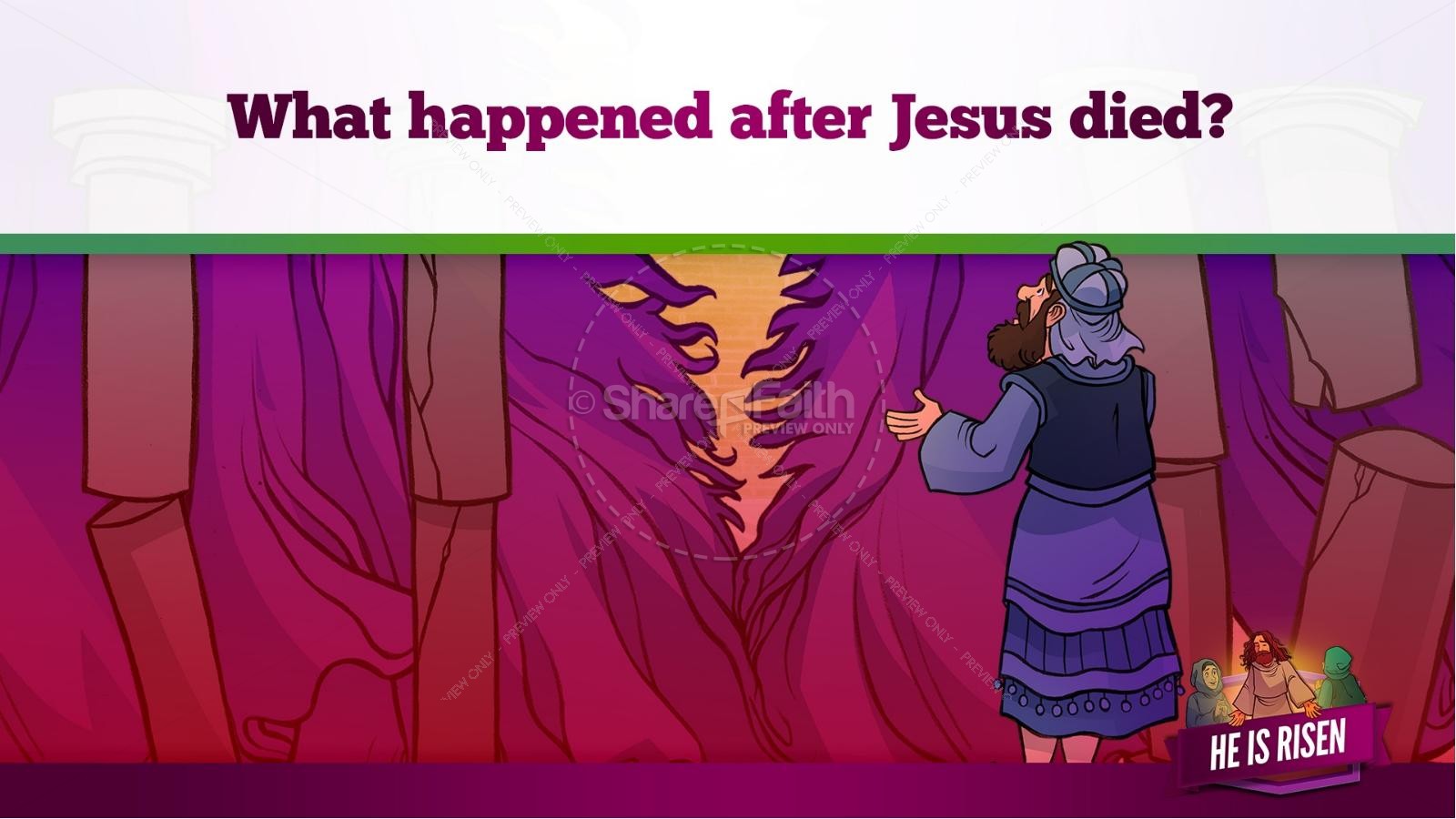 Matthew 28 He Is Risen Easter Kids Bible Lesson | slide 19