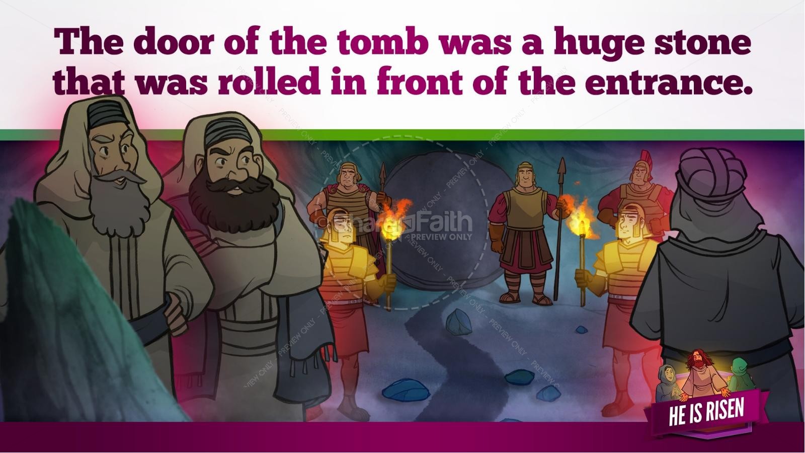 Matthew 28 He Is Risen Easter Kids Bible Lesson | slide 24