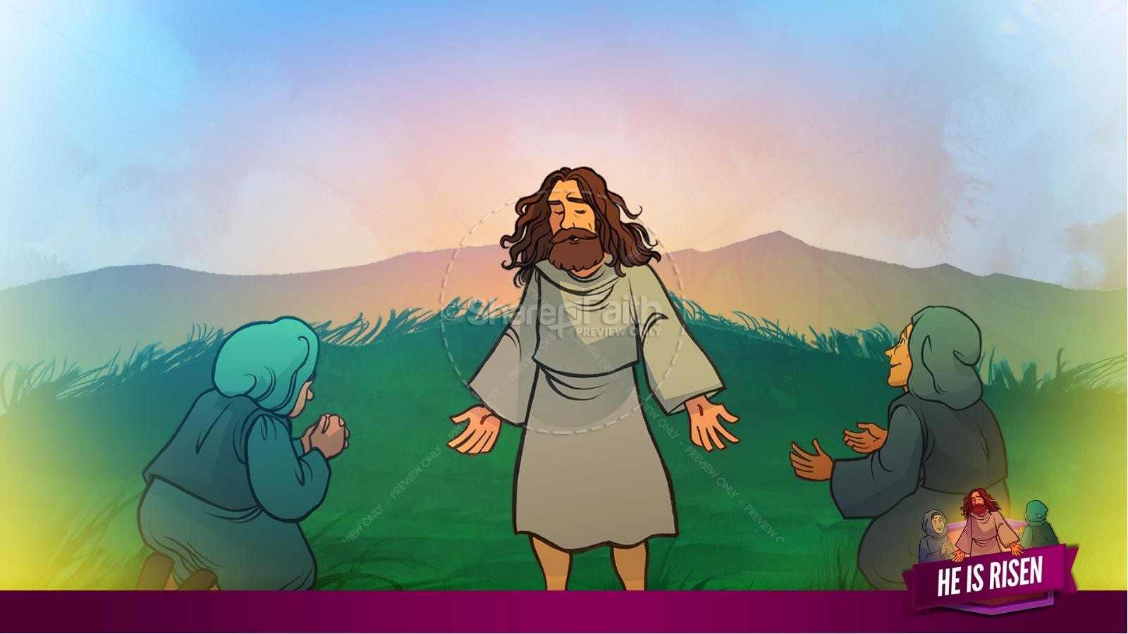 Matthew 28 He Is Risen Easter Kids Bible Lesson | slide 30