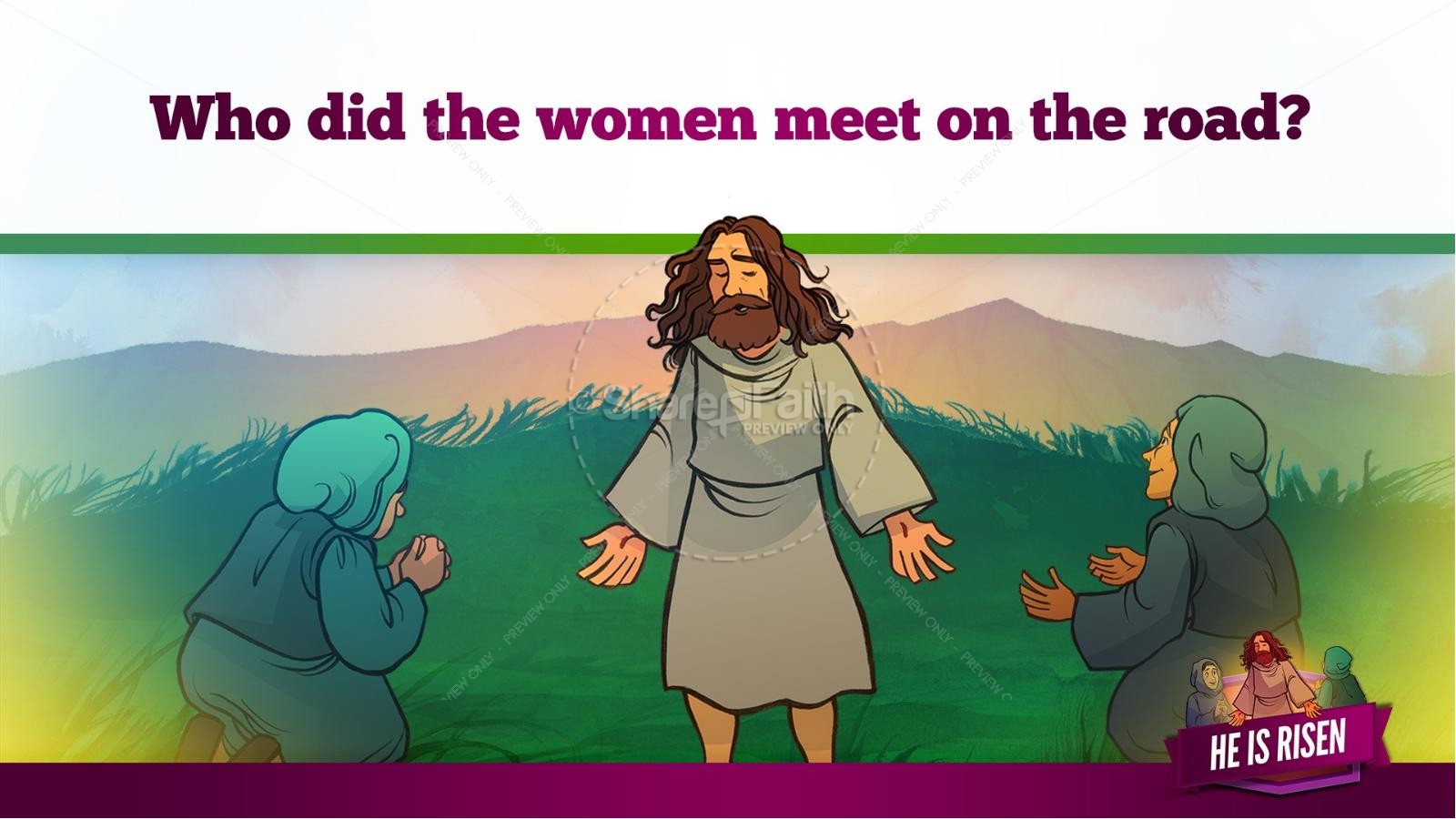 Matthew 28 He Is Risen Easter Kids Bible Lesson | slide 31