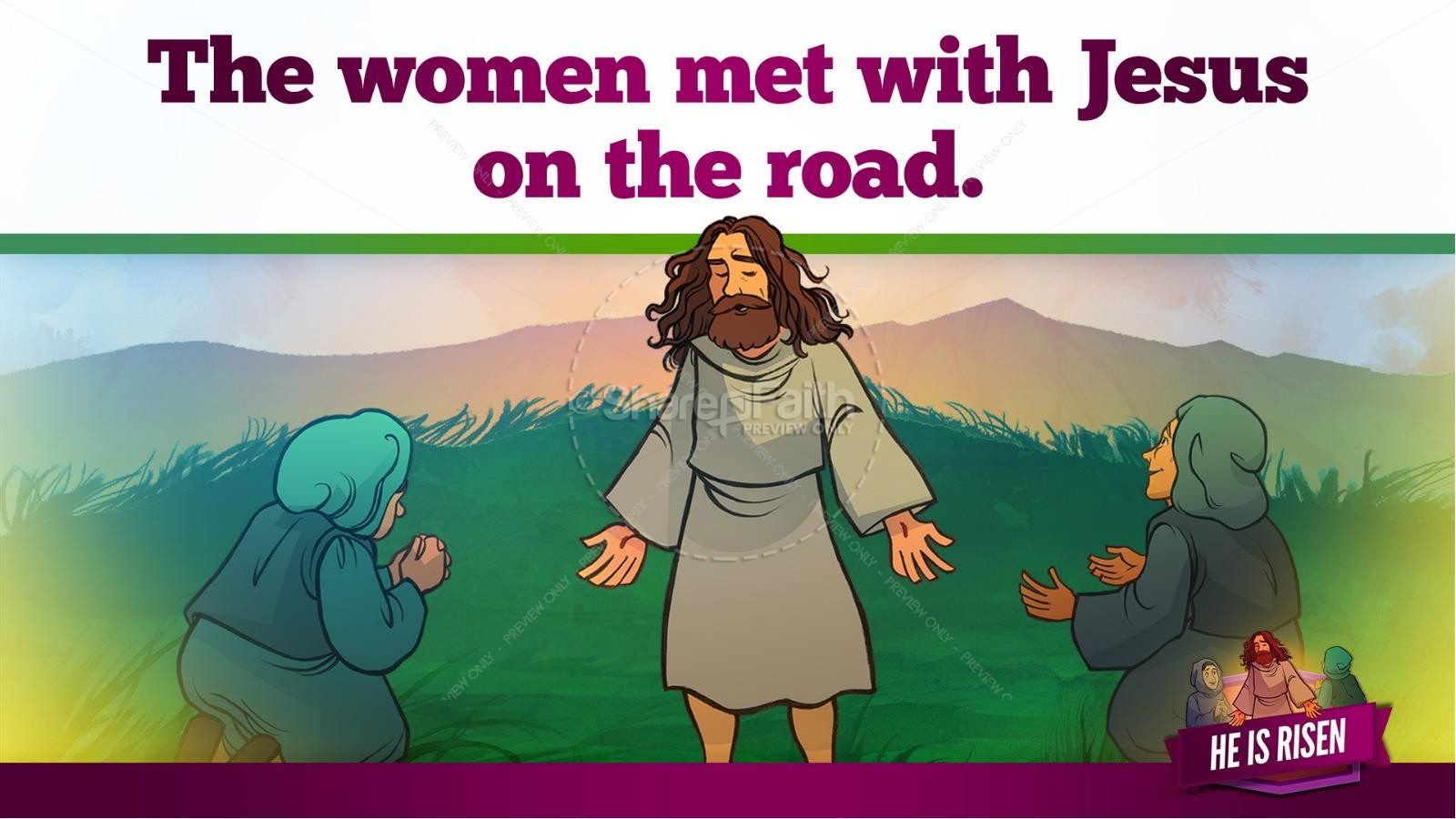 Matthew 28 He Is Risen Easter Kids Bible Lesson | slide 32