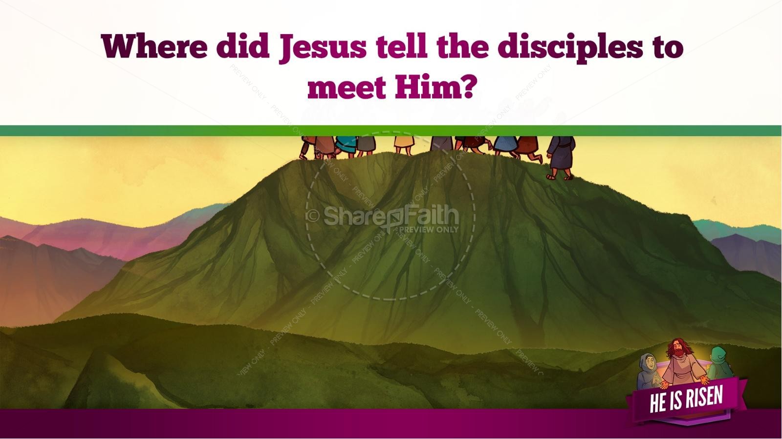 Matthew 28 He Is Risen Easter Kids Bible Lesson | slide 35