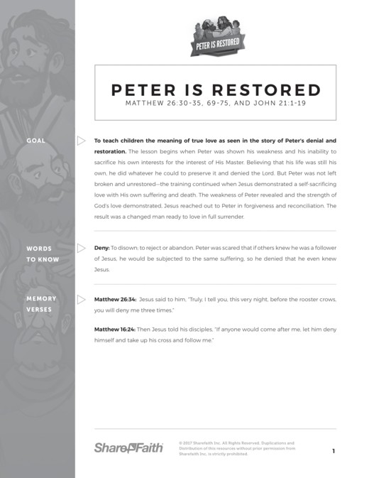 John 21 Peter Is Restored Curriculum Thumbnail Showcase