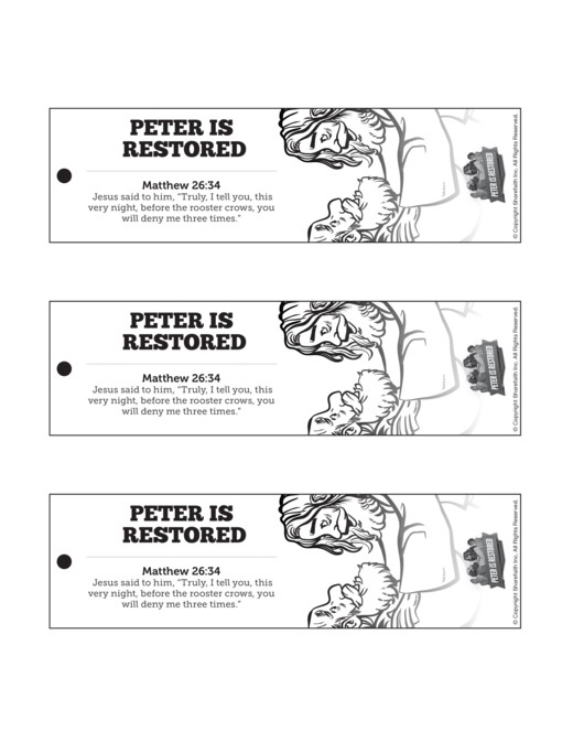 John 21 Peter Is Restored Bible Bookmarks Thumbnail Showcase