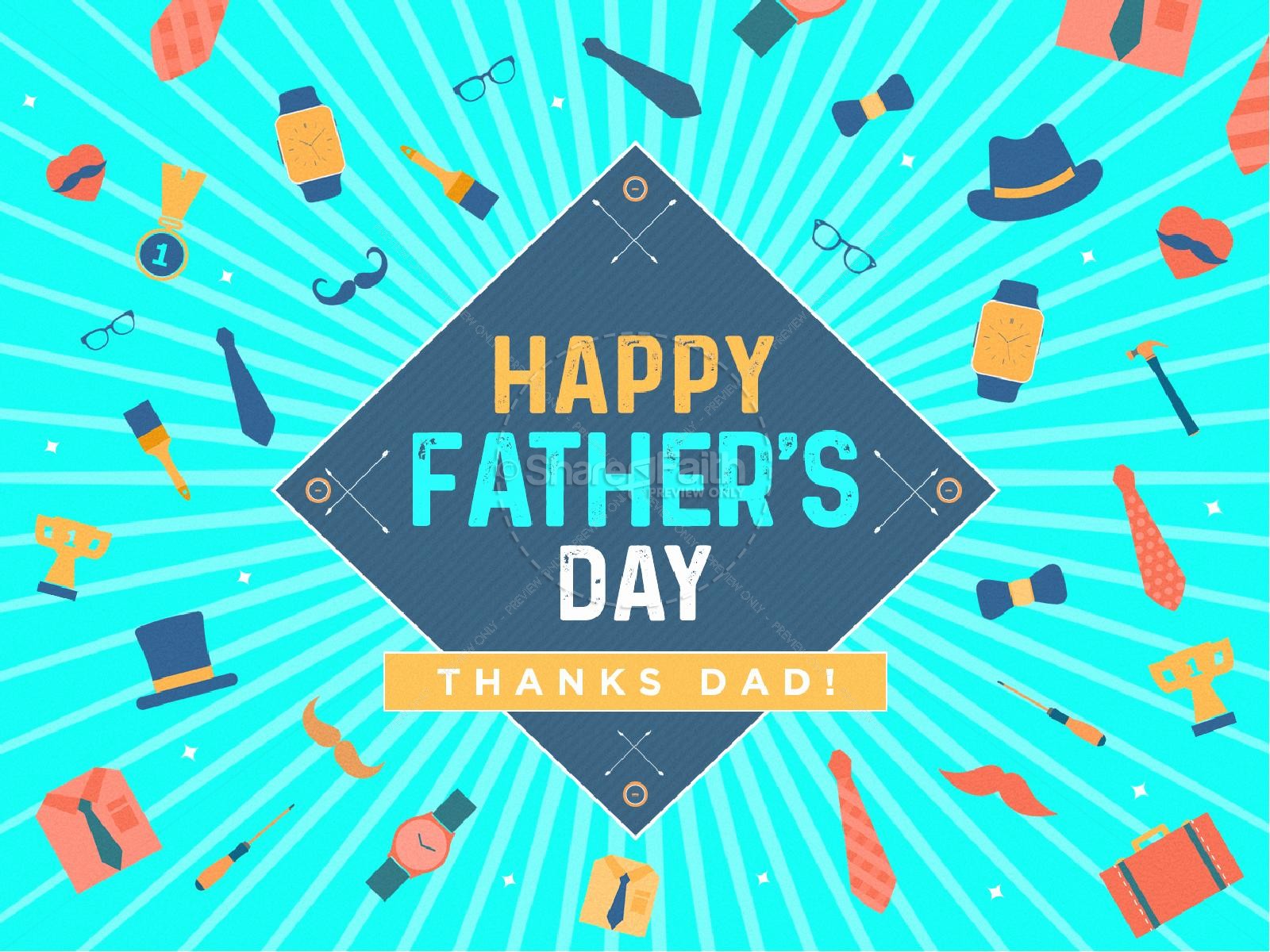 Happy Father's Day Sermon PowerPoint Template Thumbnail 1